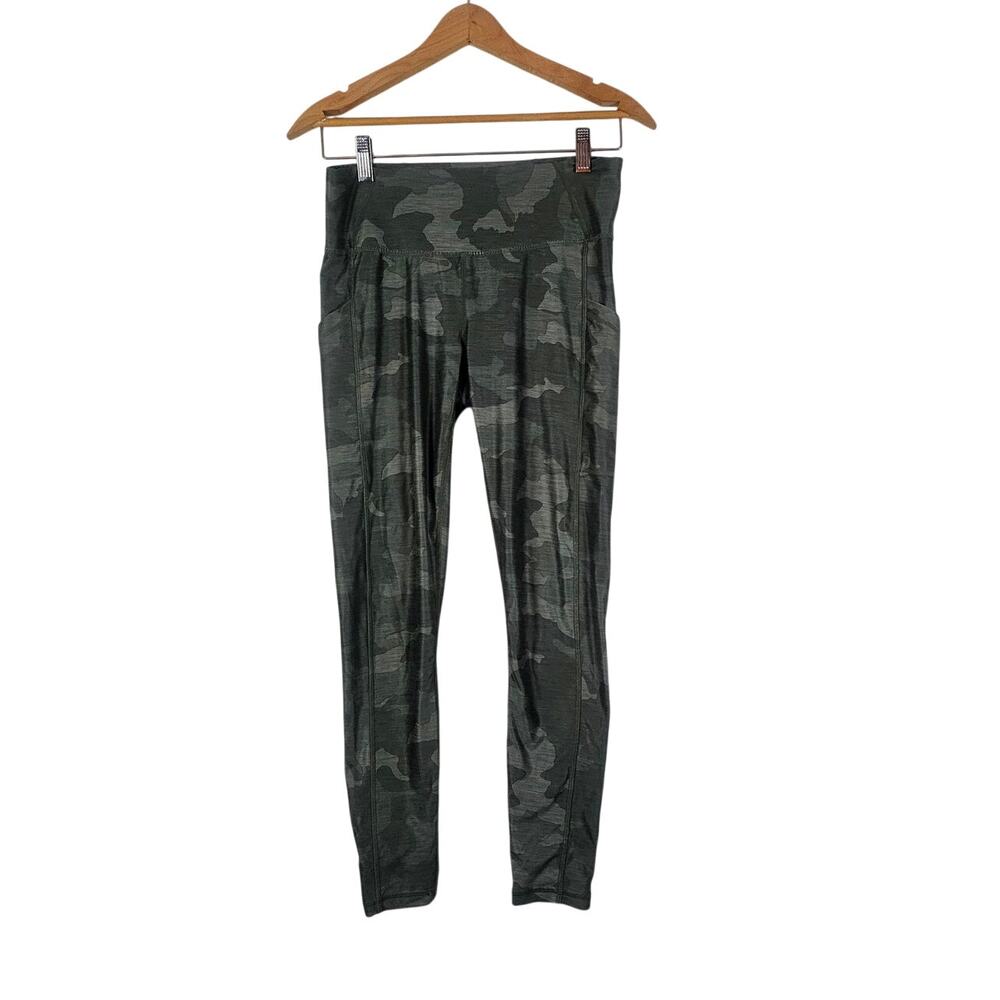 prAna Electa Leggings Green Black Camouflage M Gorpcore Athleisure
